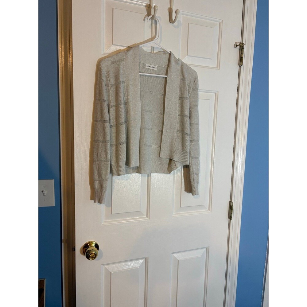 Calvin Klein cardigan gray with shimmering sparkles in the fabric sweater